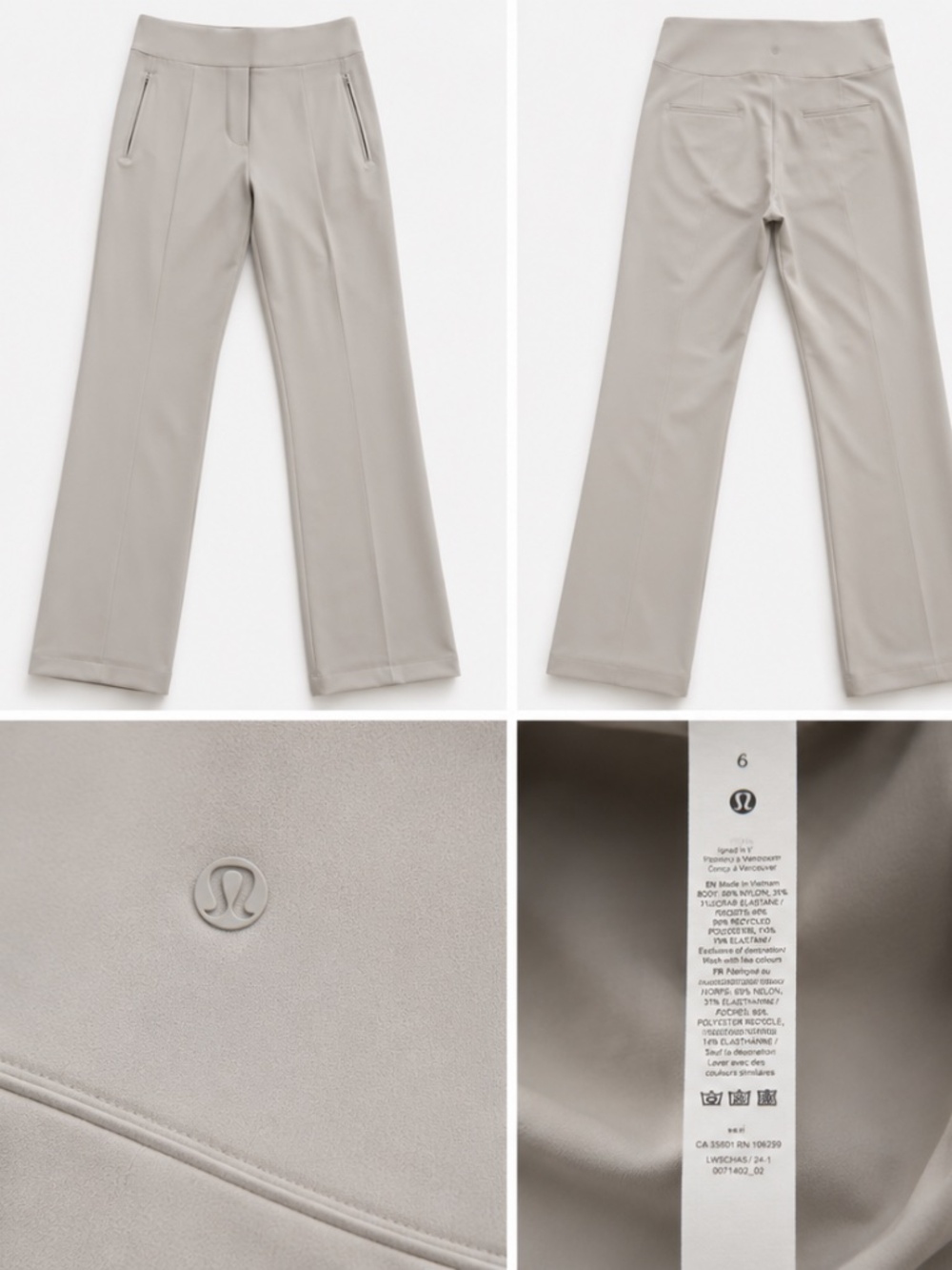 Lululemon Gray High Rise Straight Leg Pants Size 6